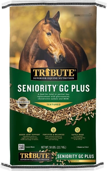 Tribute Equine Nutrition Seniority GC Plus Horse Feed， 50-lb bag