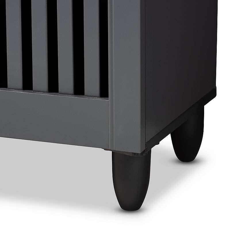 Baxton Studio Fernanda Charcoal Shoe Cabinet