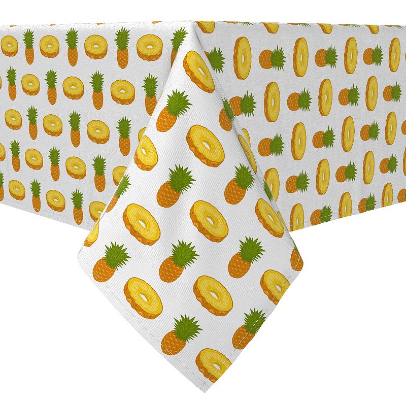 Square Tablecloth， 100% Cotton， 60x60， Pineapples and Slices