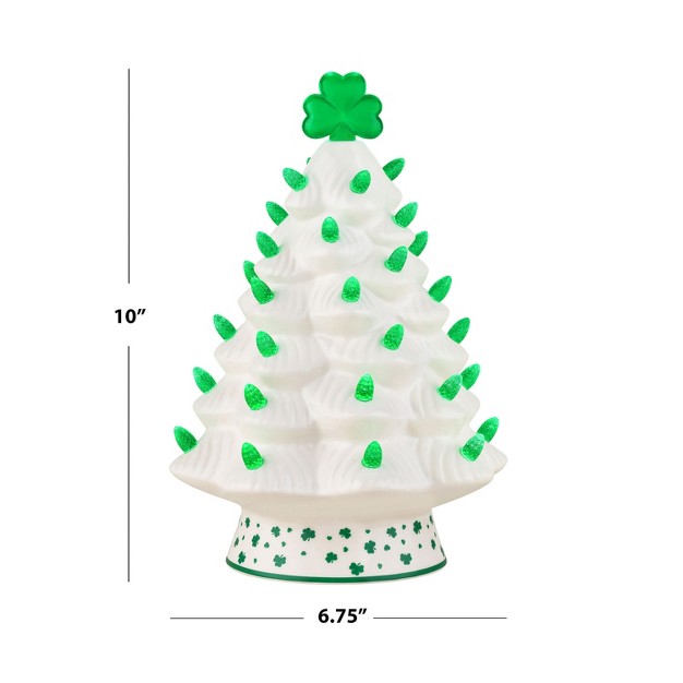 Ceramic Led St Patrick x27 s Day Shamrock Tree