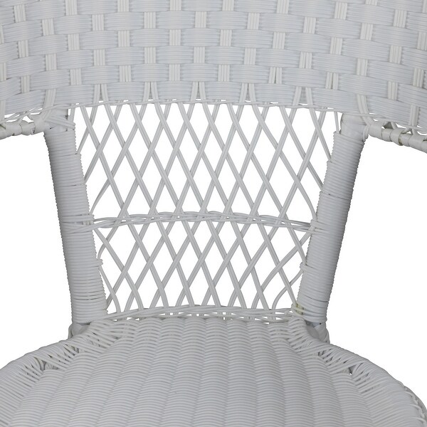 7Piece White Resin Wicker Outdoor Dining Set