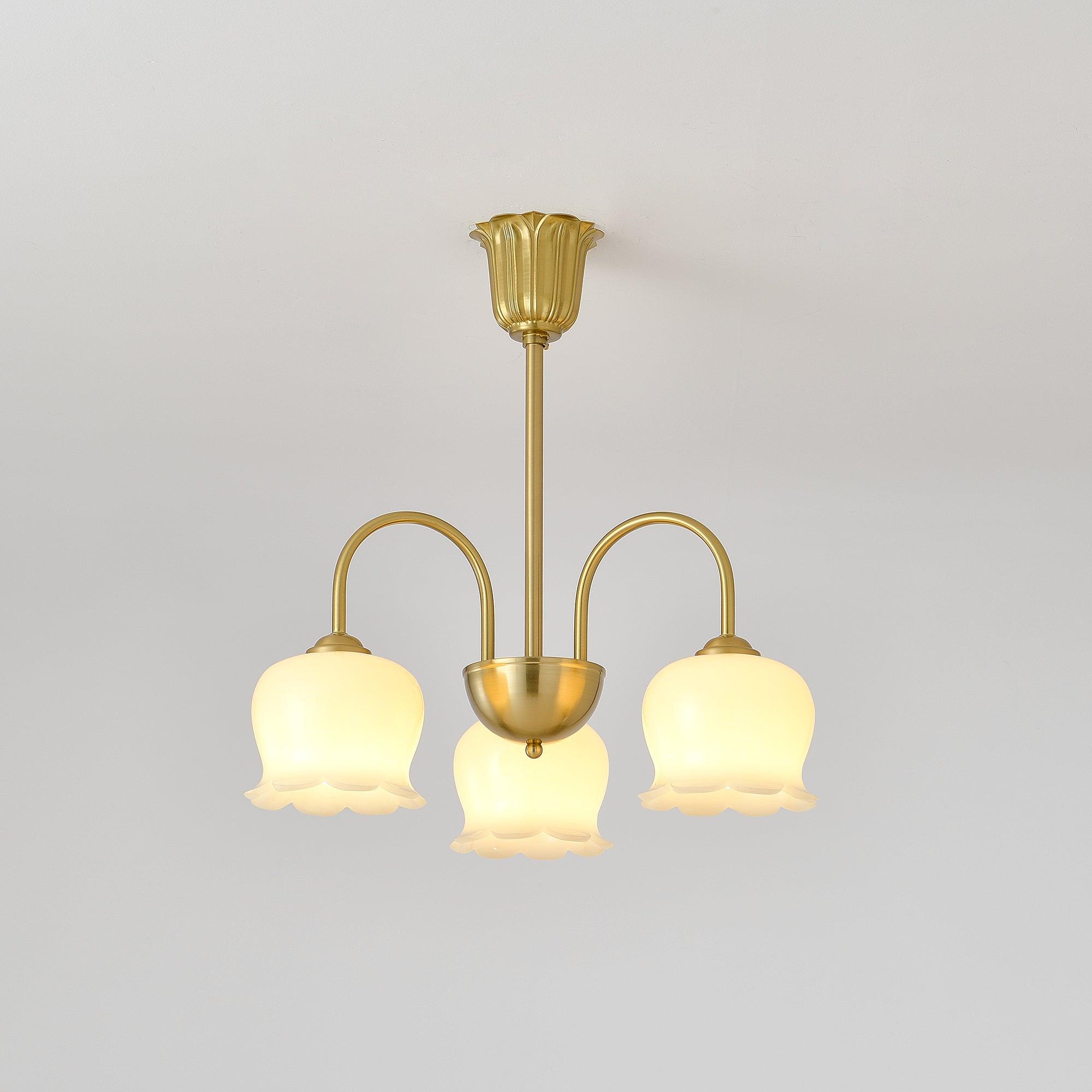 Orchids Brass Chandelier