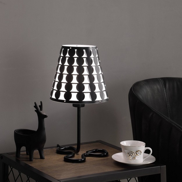 Modern Metal Table Lamp With Clover Base Black Ore International