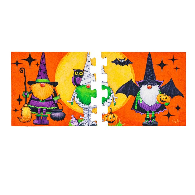 Evergreen Gnomes In Costume Sassafras Switch Puzzle Mat 11 5 X 10 Inches Indoor And Outdoor Decor