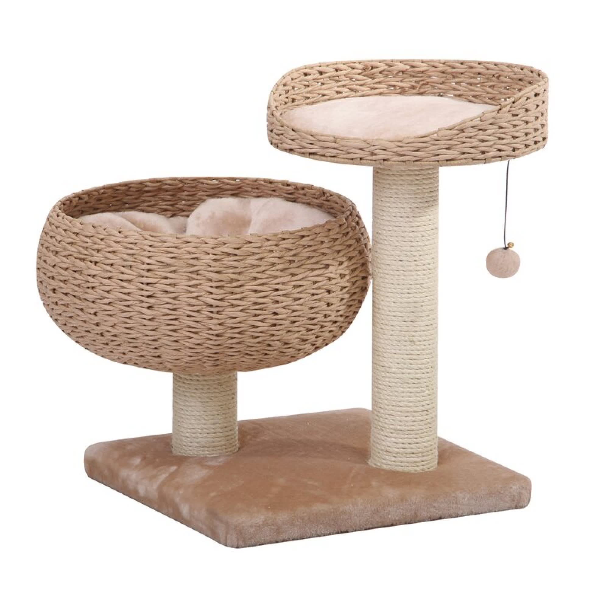 PetPals Group Cozy Eco-Friendly Handwoven Cat Tree with Sisal Scratching Post， 23