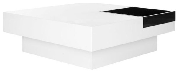 Charles Coffee Table White/ Black   Contemporary   Coffee Tables   by Peachtree Fine Furniture  Houzz