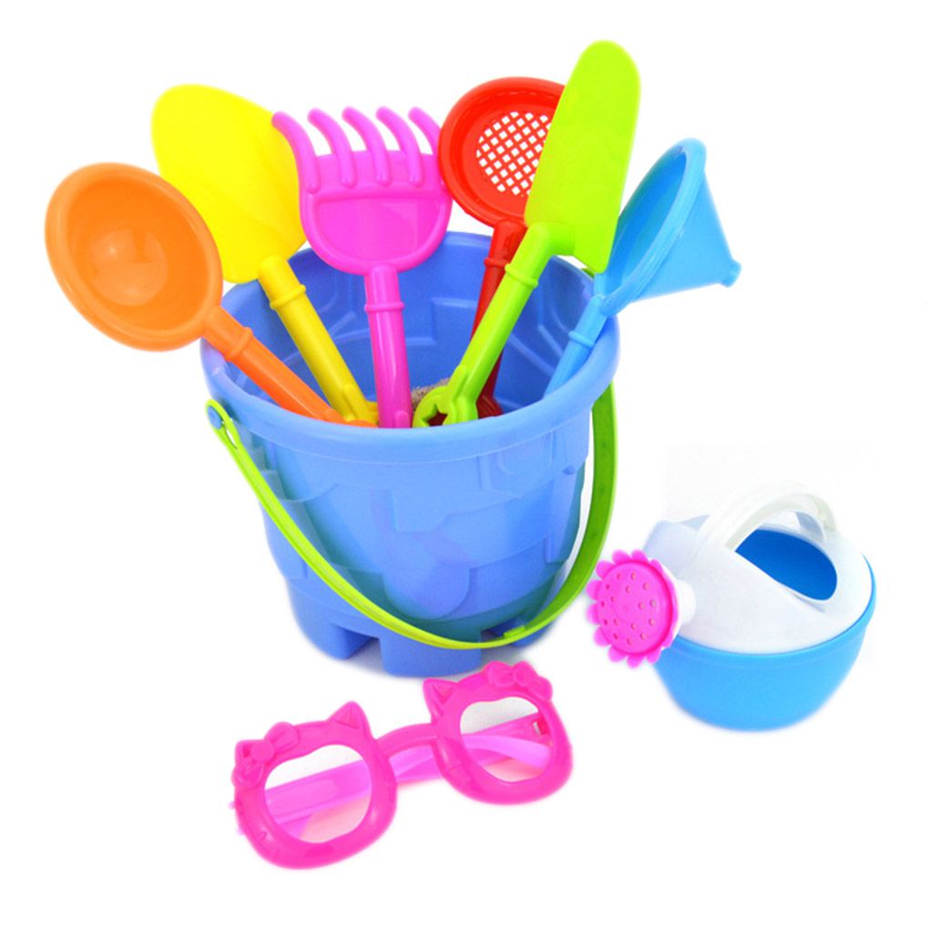 9PCS/Set Random Color Kids Sand Beach Toys Castle Bucket Spade Shovel Rake Water Tools SetKids Toys Birthday Gift