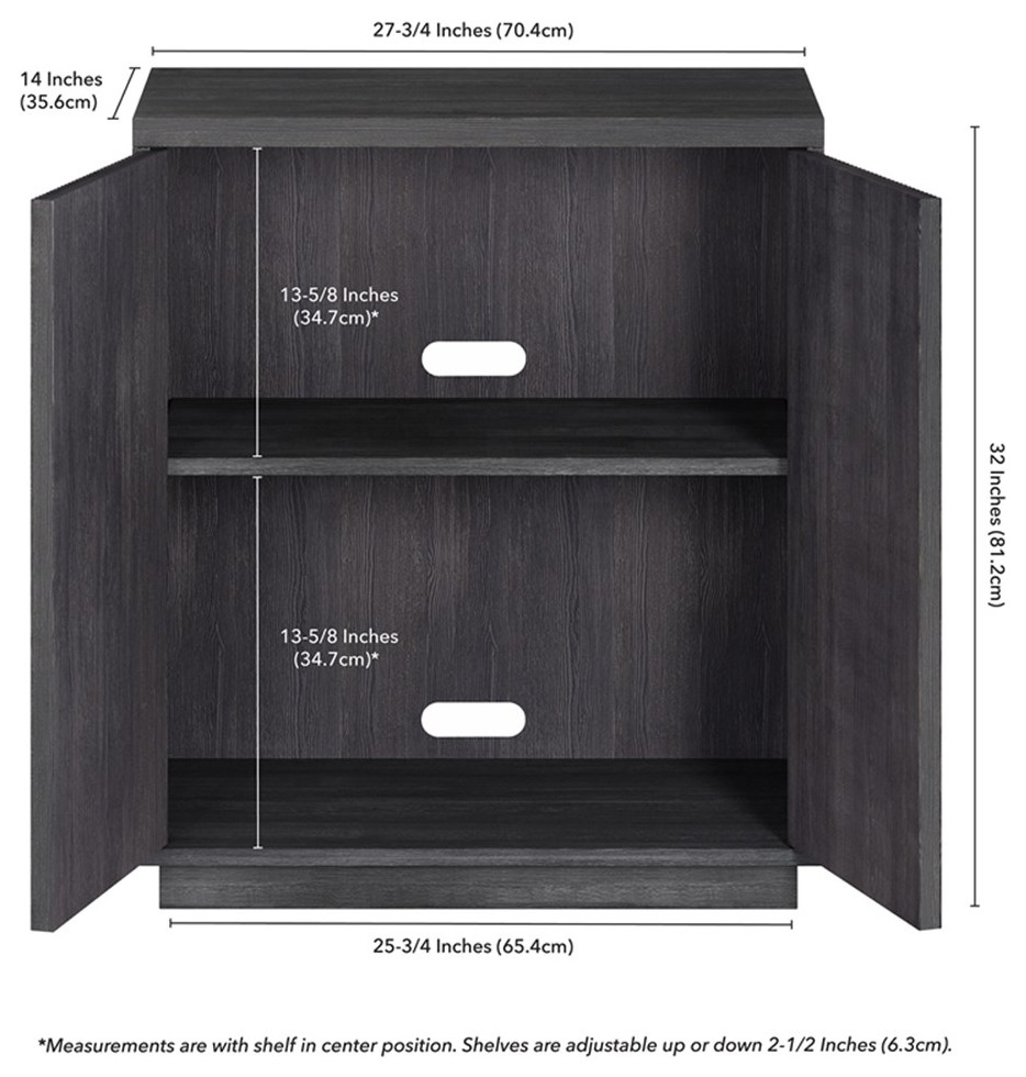 Henn ampHart 27.75 quot Dark Gray Accent Cabinet   Transitional   Accent Chests And Cabinets   by Homesquare  Houzz