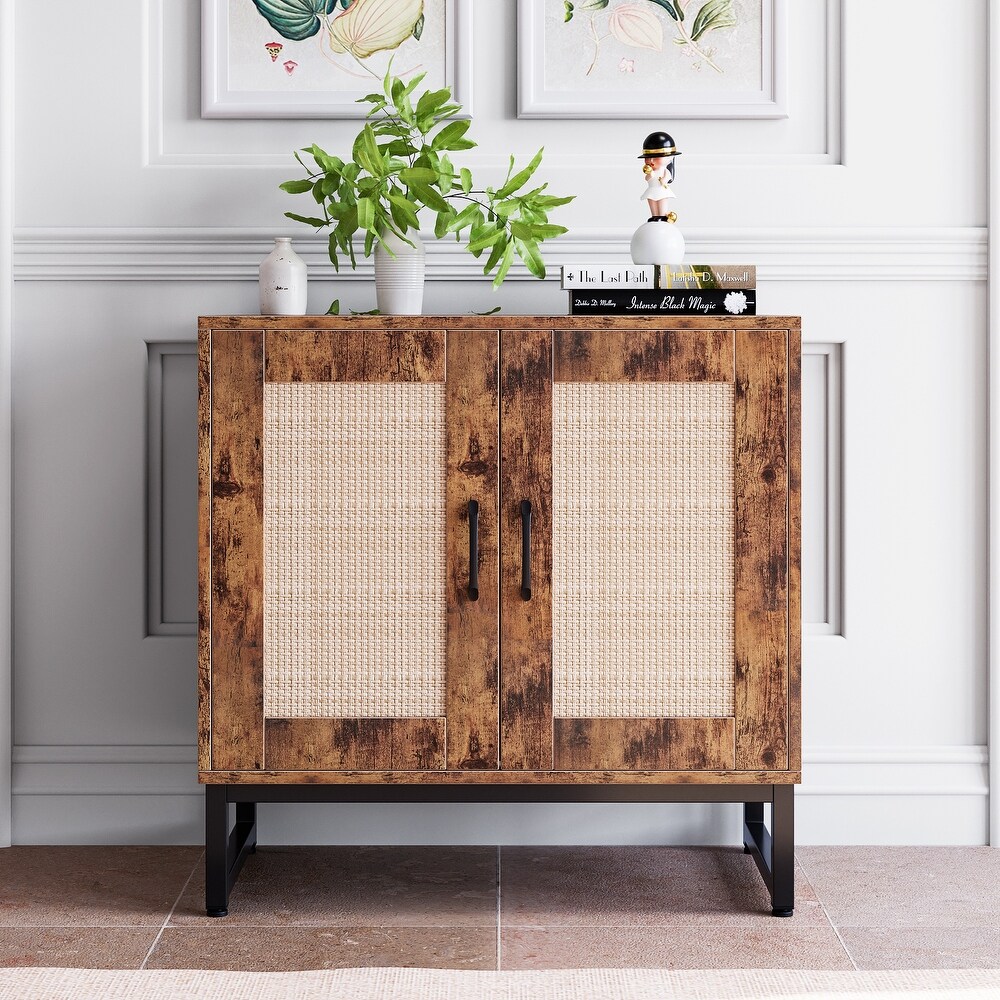 Rattan Sideboard Kitchen Buffet Cabinet