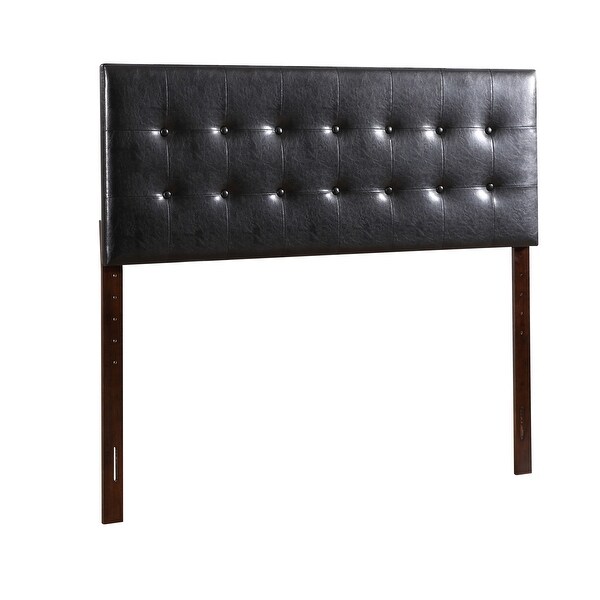 LYKE Home London Black Faux-leather Queen Headboard - - 28092024