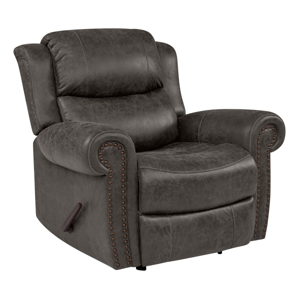 Copper Grove Dilsen Extra Large Rolled Arm Rocker Recliner Chair