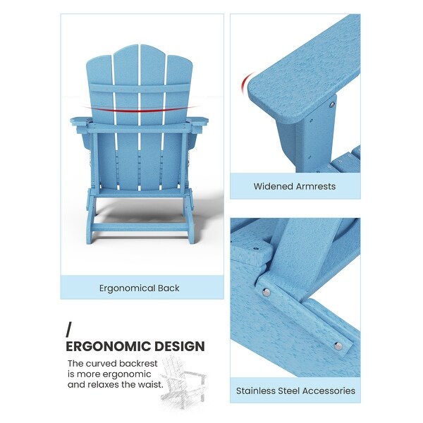 Classic Plastic Folding Outdoor Adirondack Chair Set Of 2