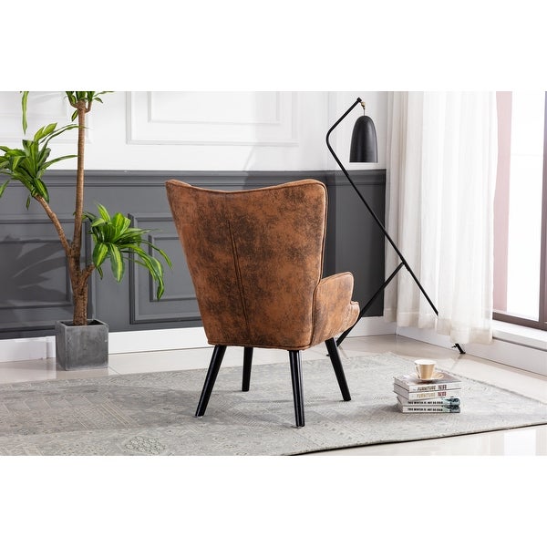 25.5'' Button Tufted Armchair Accent Chair for Small Spaces， Modern Velvet Fabric Living Room Leisure Chair with Wood Feet