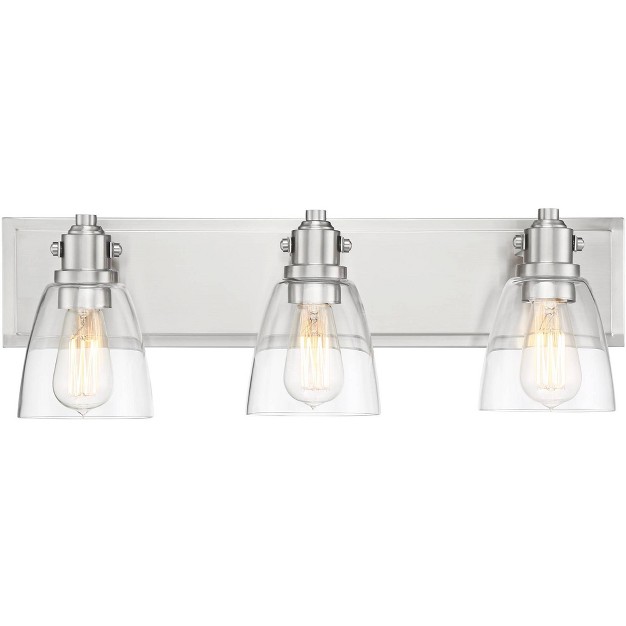 3 light Fixture Clear Glass Shade For Bedroom Bathroom Vanity Living Room