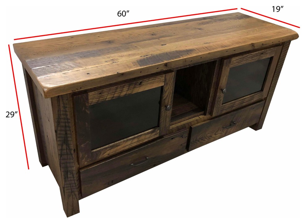 Foxfield Reclaimed Entertainment Center   Rustic   Entertainment Centers And Tv Stands   by Rustic Red Door Company  Houzz