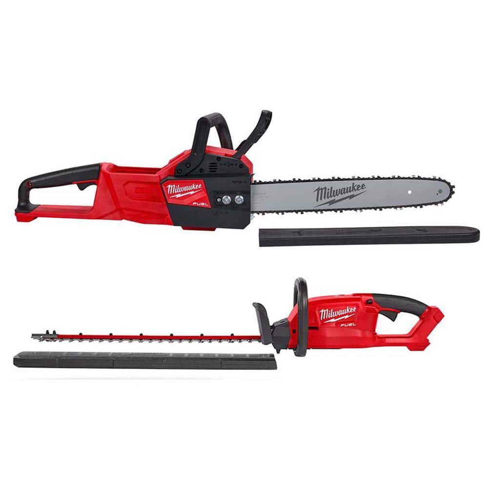 Milwaukee M18 FUEL 16 in 18Volt LithiumIon Brushless Battery Hedge Trimmer Chainsaw Combo Kit