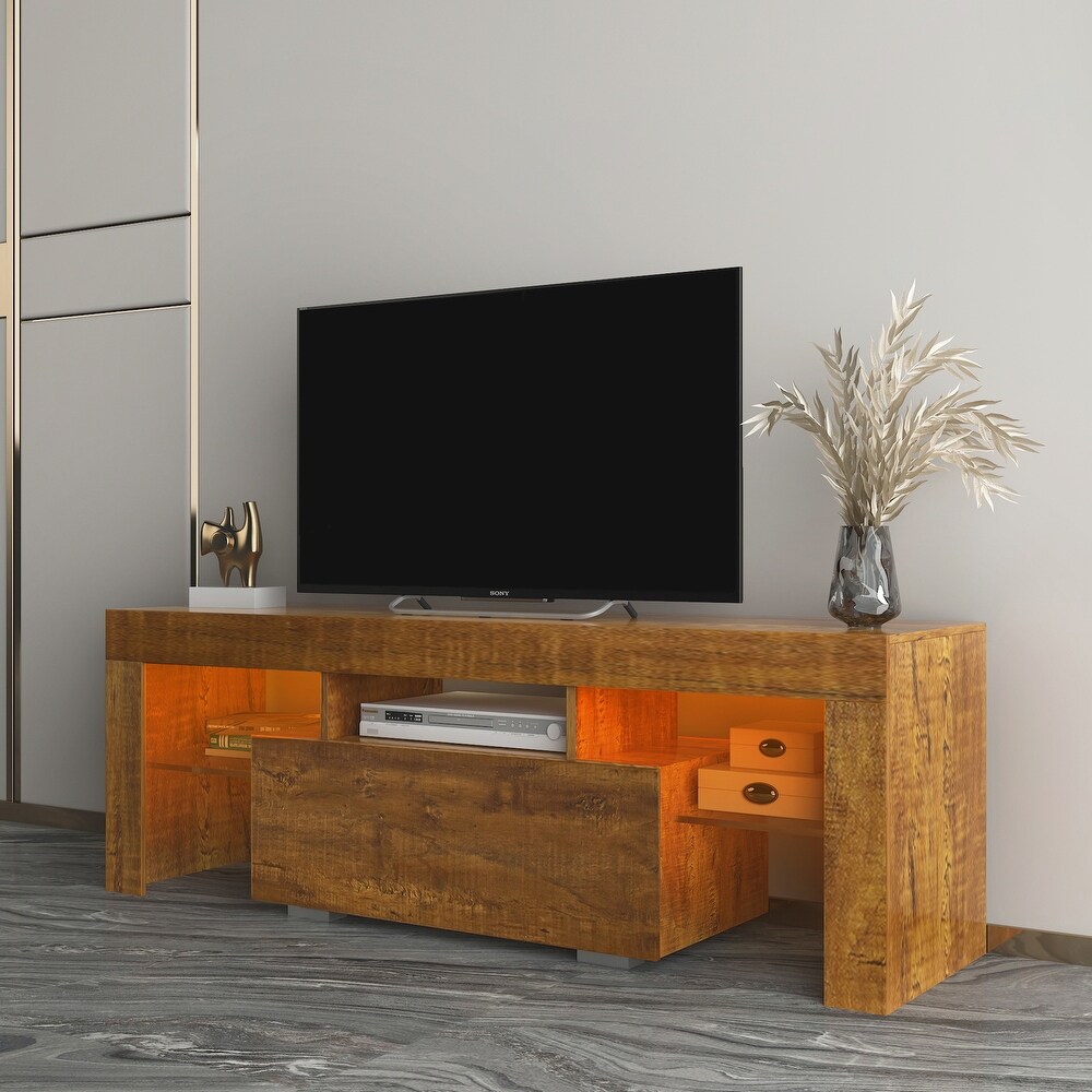 Wood TV Stand for Up to 55\