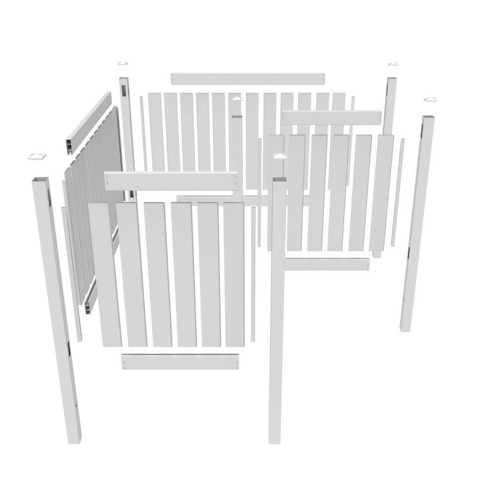 Barrette Outdoor Living 6.4 ft. x 6.4 ft. White Vinyl Fence Panel Outdoor Changing Room 73055224