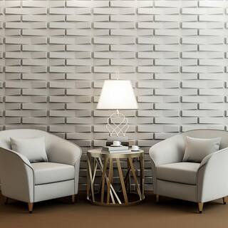 Art3dwallpanels 0.04 in. x 19.7 in. x 19.7 in. White 3D PVC Decorative Wall Panel for Interior Decor (12-Pack) A10hd582