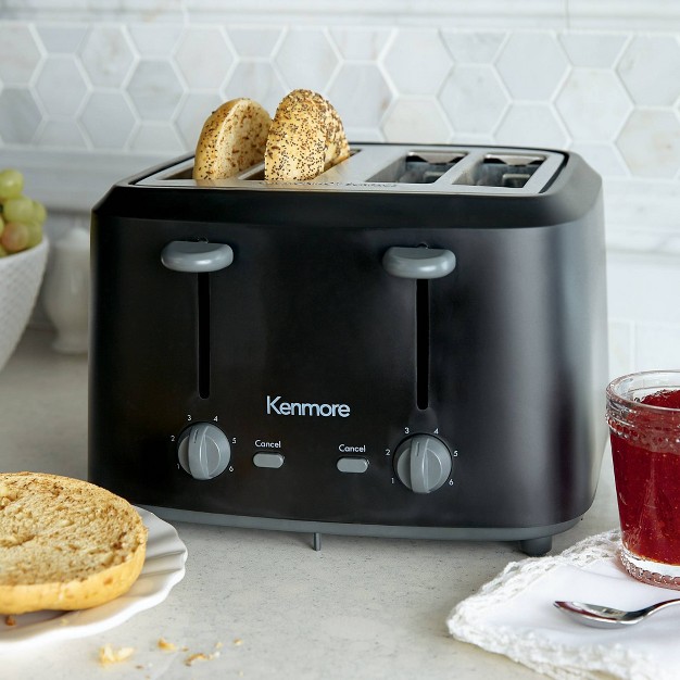 Kenmore 4 slice Toaster With Dual Controls Matte Black