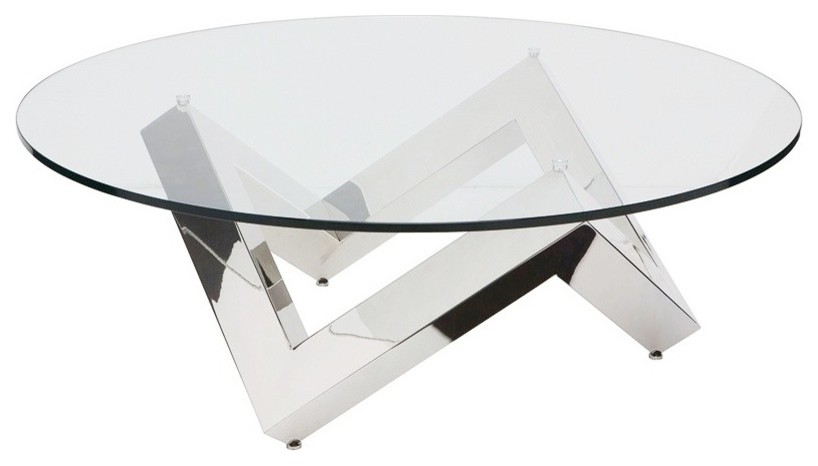 Como Glass Round Table by Nuevo   Contemporary   Coffee Tables   by Modern Selections  Houzz