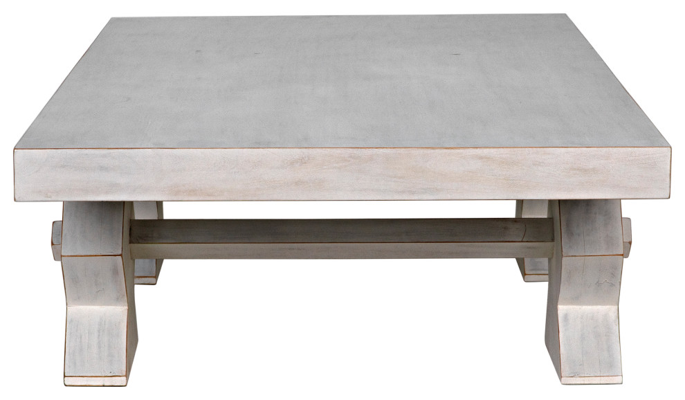 Suzu Coffee Table  White Wash   Farmhouse   Coffee Tables   by Noir  Houzz