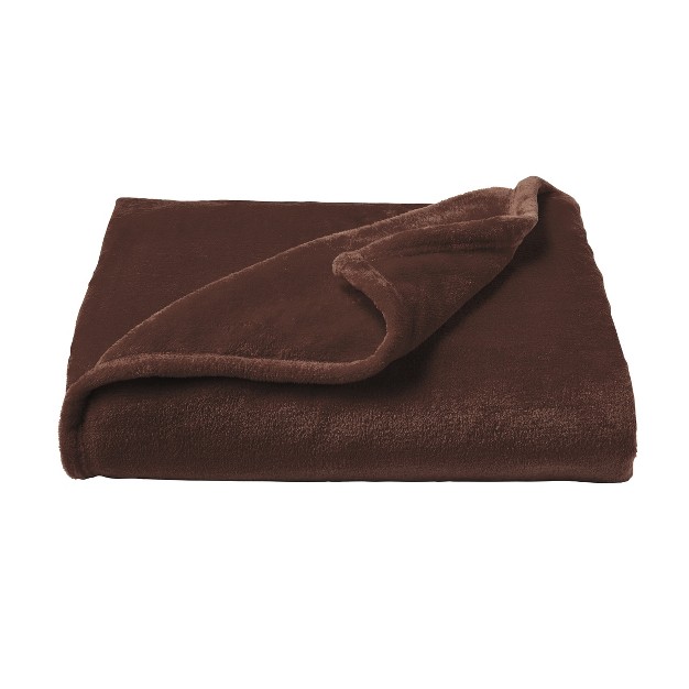 Velvet Throw Oversized Microfiber Velvet Solid Polyester Throw Blanket Breathable By Hastings Home mocha Brown