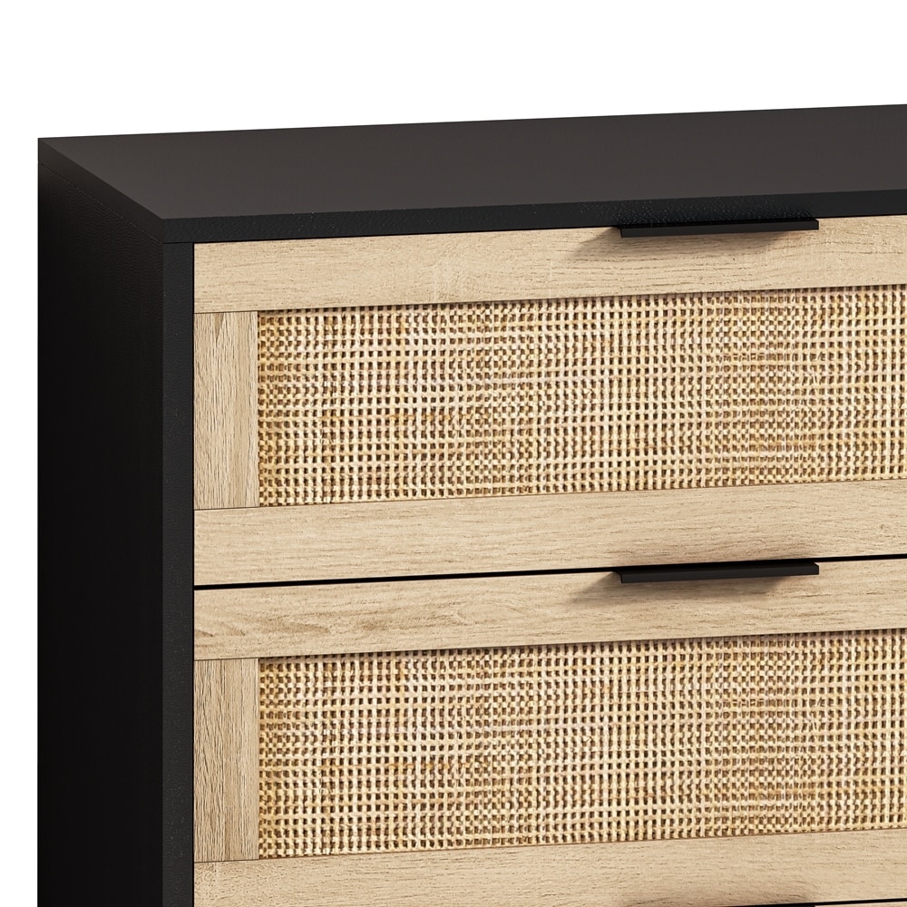 6 Drawers Rattan Storage Cabinet Rattan Drawer for Bedroom