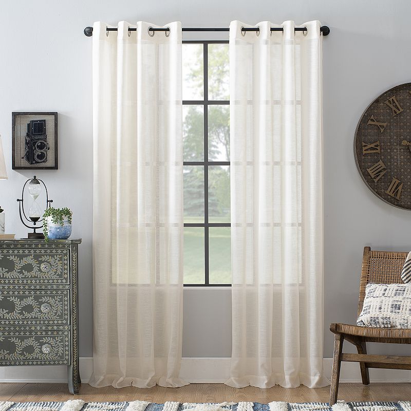 Archaeo Slub Textured Linen Blend Grommet Curtain Panel