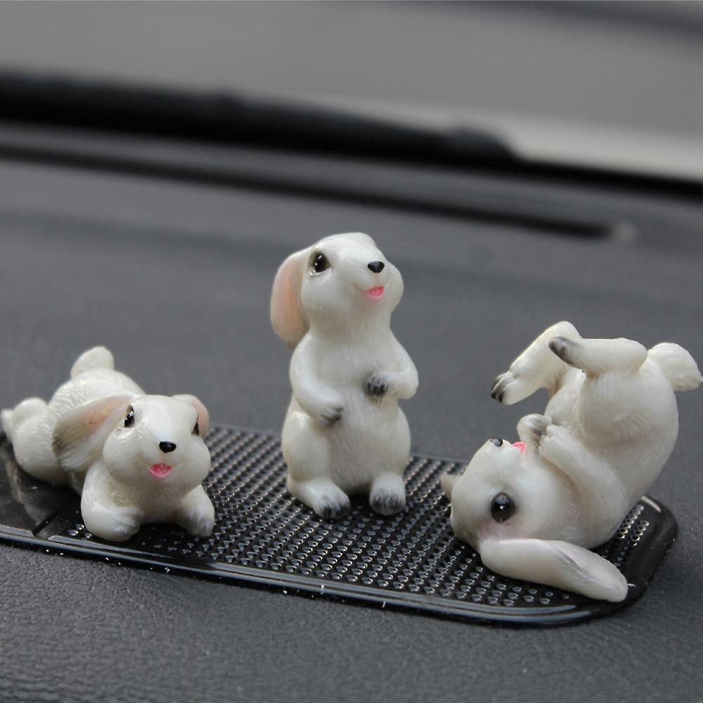 Three Cute Rabbits Resin Crafts Car Dashboard Decoration Home Office Desk Decoration Holiday Gift