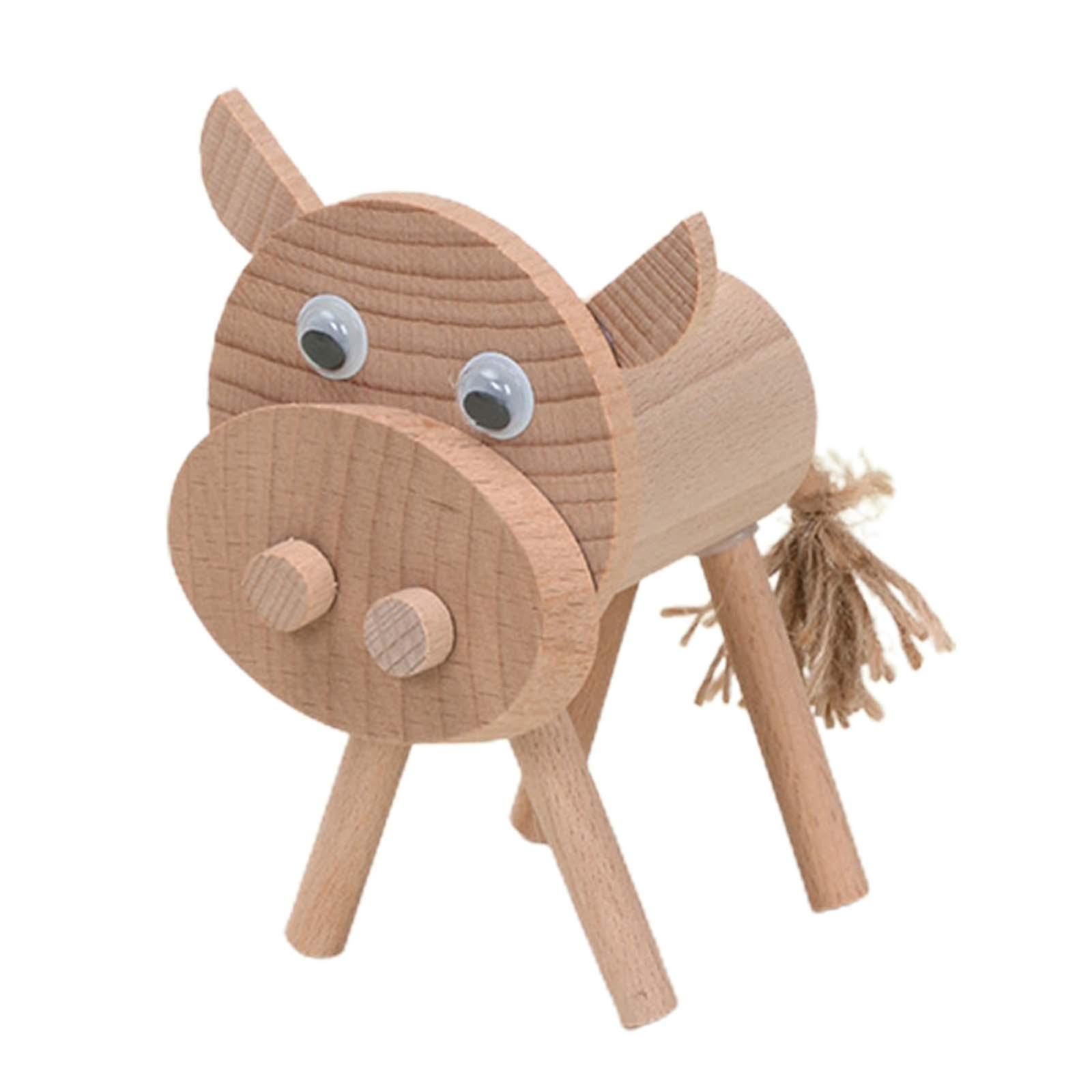 Diy Wooden Animal Toys Handmade Educational Toys For Girls Kids Kindergarten Cow