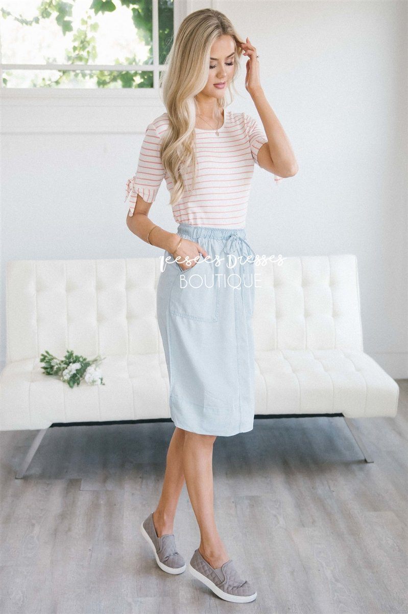 Casual Drawstring Waist Skirt