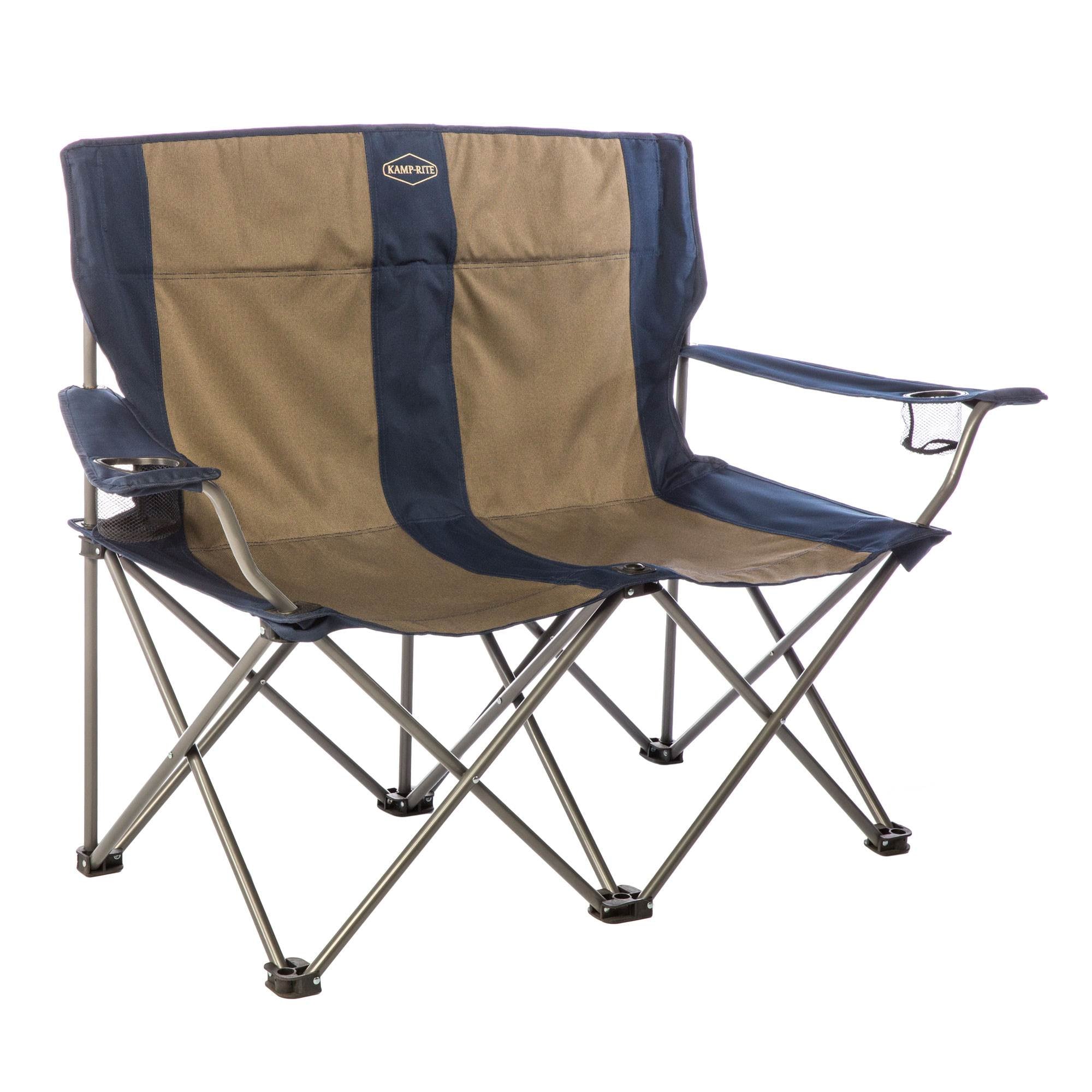 Kamp-Rite 2 Person Outdoor Tailgating Camping Double Folding Lawn Chair (2 Pack)