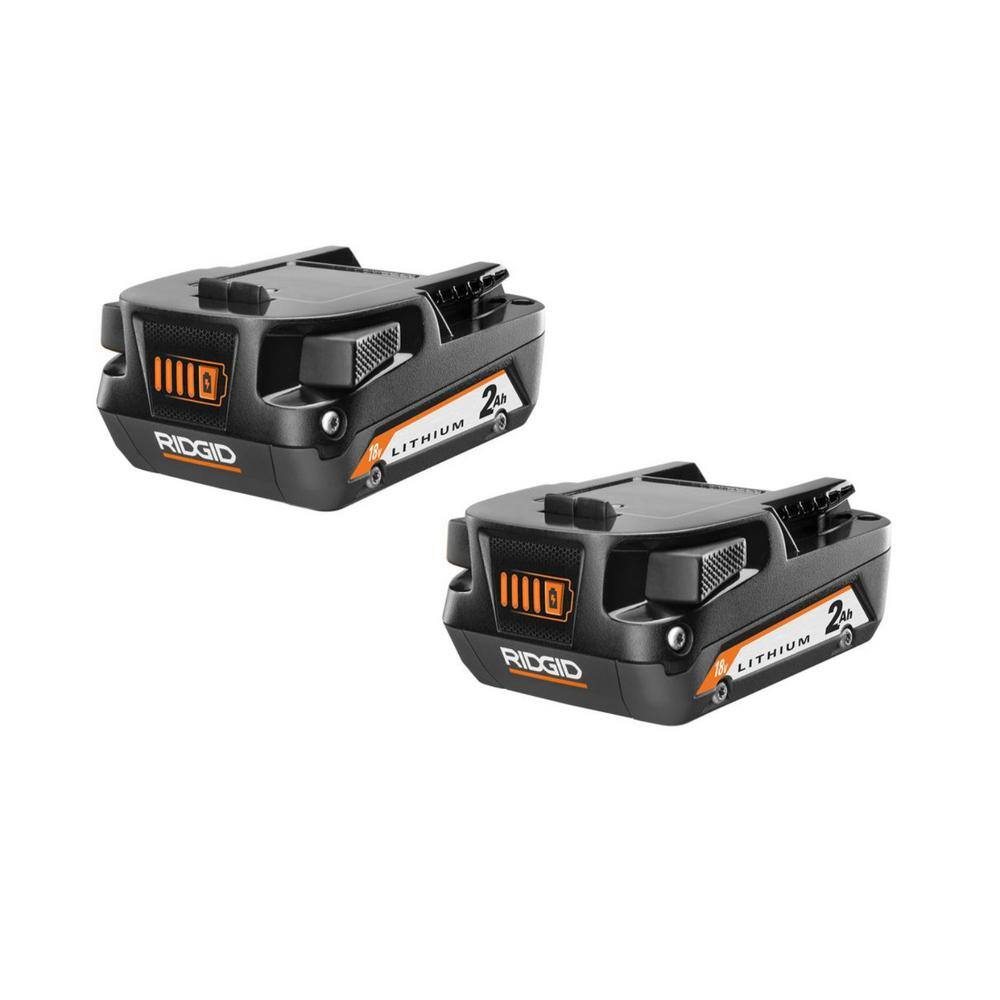 RIDGID 18V 2.0 Ah Compact Lithium-Ion Batteries (2-Pack) with 18V Brushless Cordless Reciprocating Saw AC8400802P-R8647B