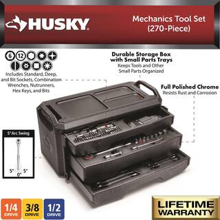 Husky Mechanics Tool Set (270-Piece) H270MTSQ223