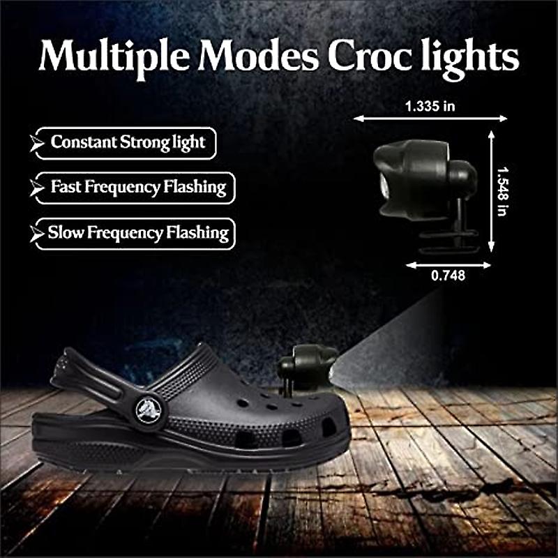 1 Pairs Mini Rechargeable Headlights For Croc Shoes Decoration Footlight Outdoor Sport Lighting Accessories Funny Gift