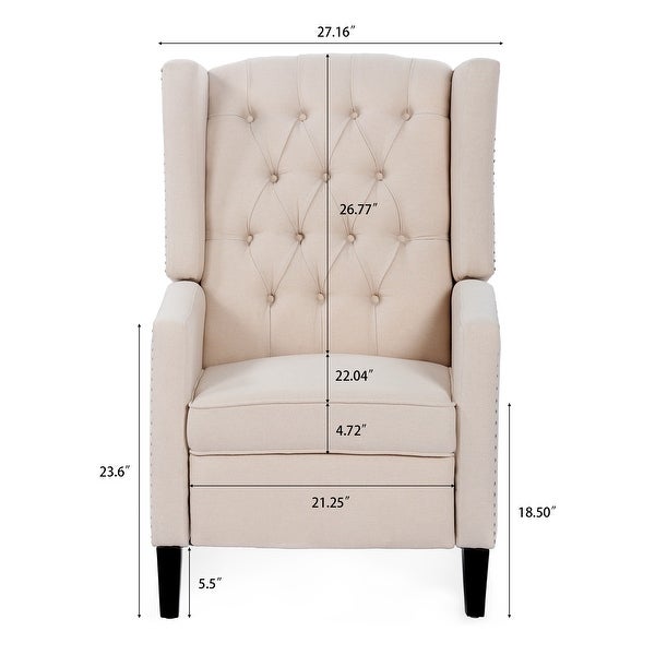 Manual Wing Upholstered Accent Chair Armchair with Tufted Back - 27