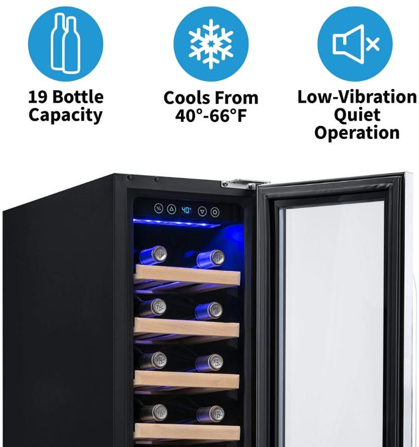 NewAir AWR190SB 12 Inch Stainless Steel Wine Cooler