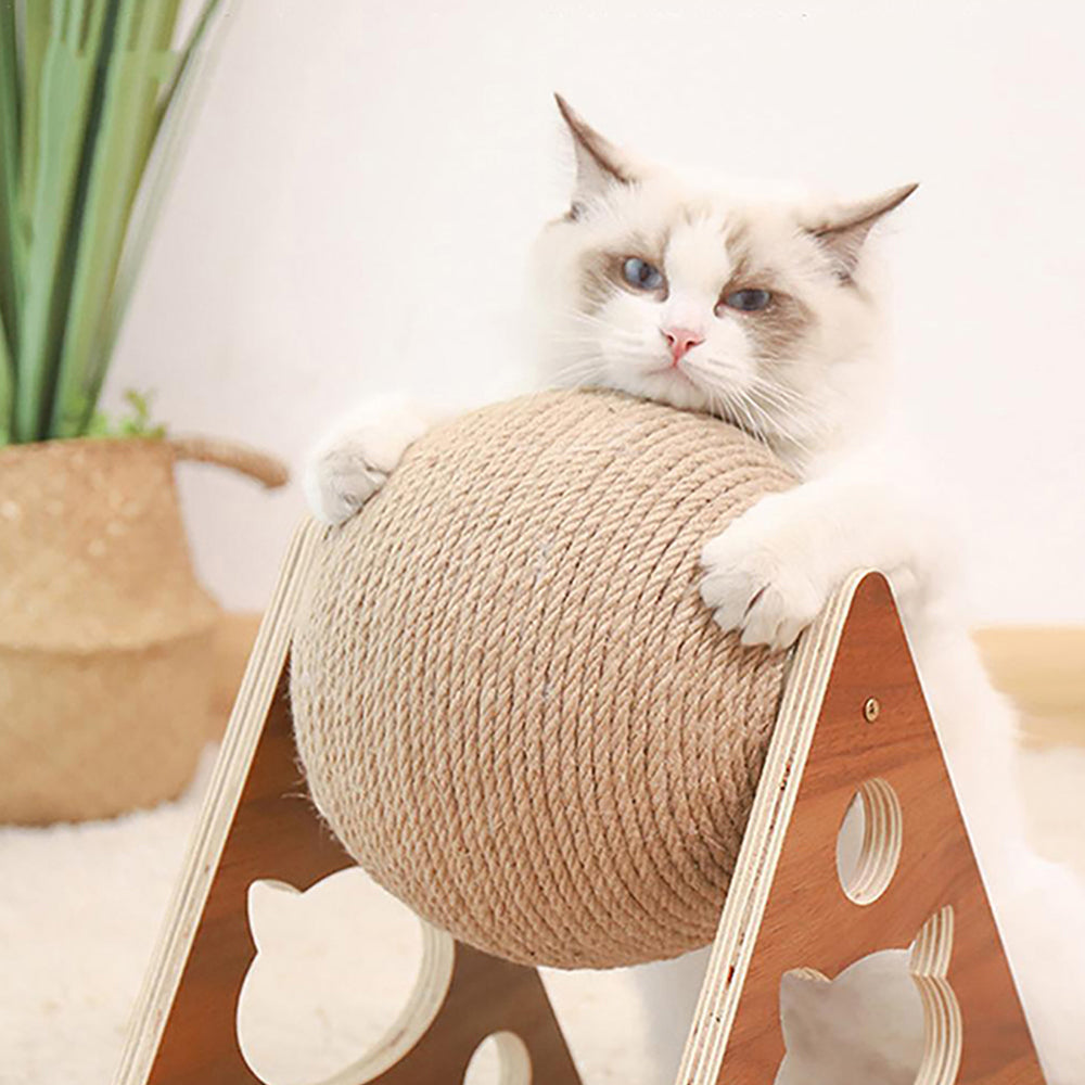 Kqiang Pet Cat Scratcher Toy Natural Sisal Cat Scratching Ball High Quality Us Stock