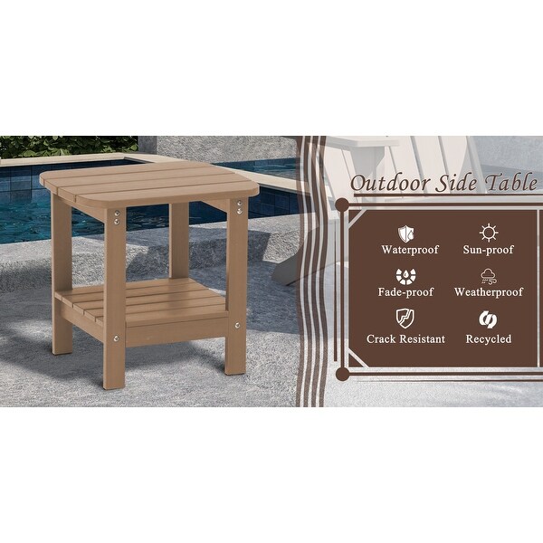 18.9'' Outdoor Square Double Floor HIPS Resin Side Table