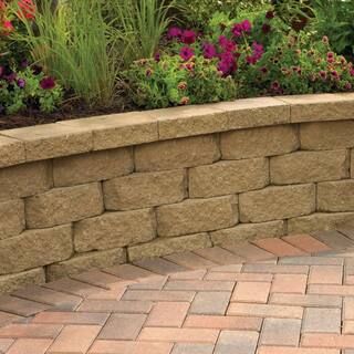 Oldcastle 4 in. x 11-58 in. RedCharcoal Windsor Stone Concrete Retaining Wall Block (126-Piece Pallet) 16204465