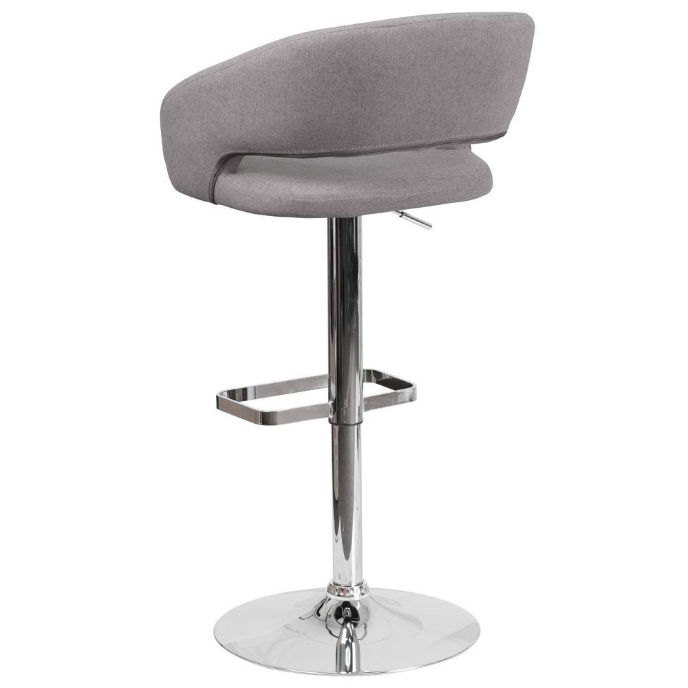 Flash Furniture 32 in. Adjustable Height Gray Cushioned Bar Stool CH122070GYFAB