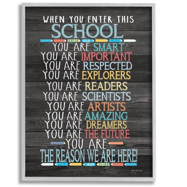 Stupell Industries When You Enter This School List Framed Giclee Art