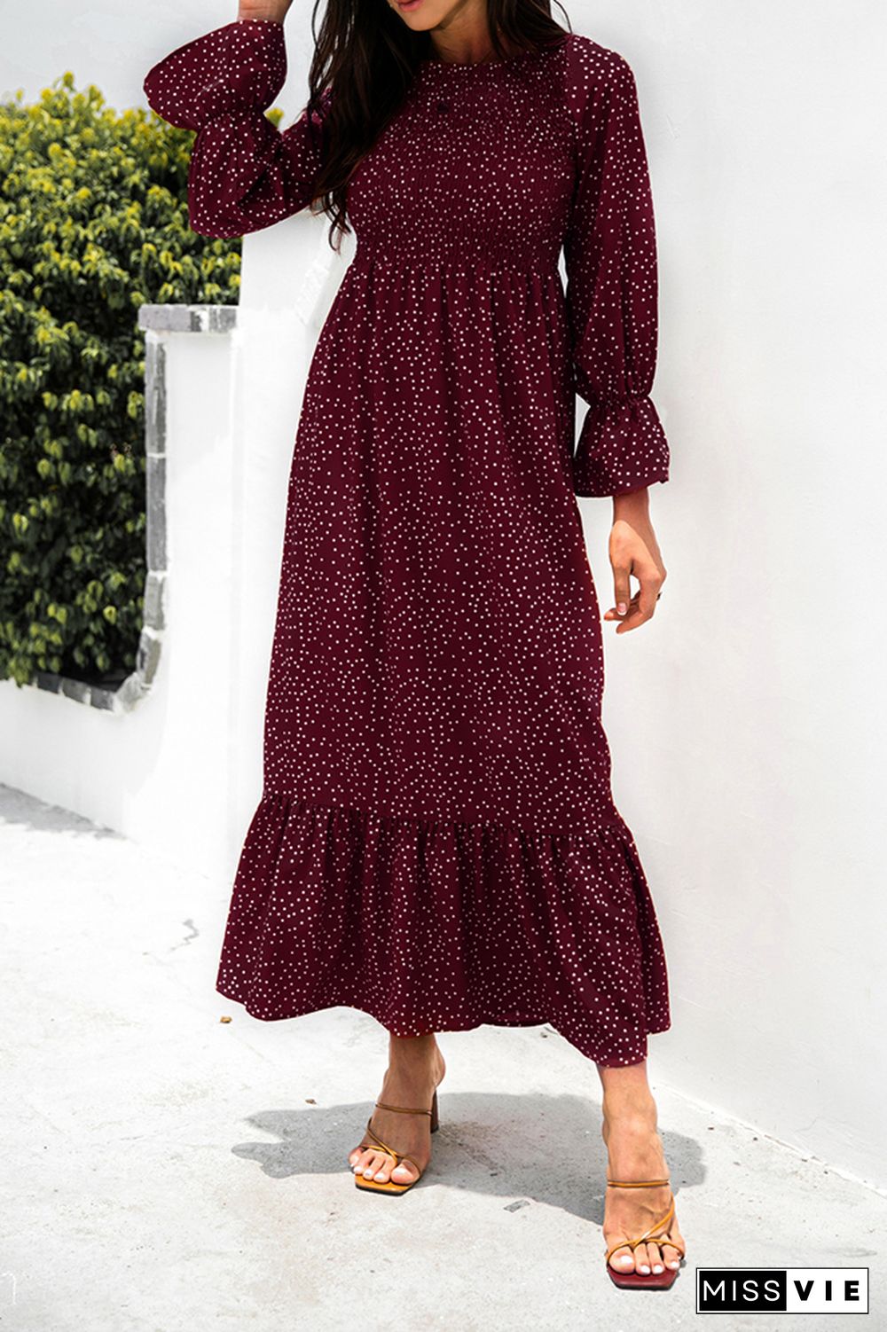 Floral Print Long Sleeve Dress Women Wholesale