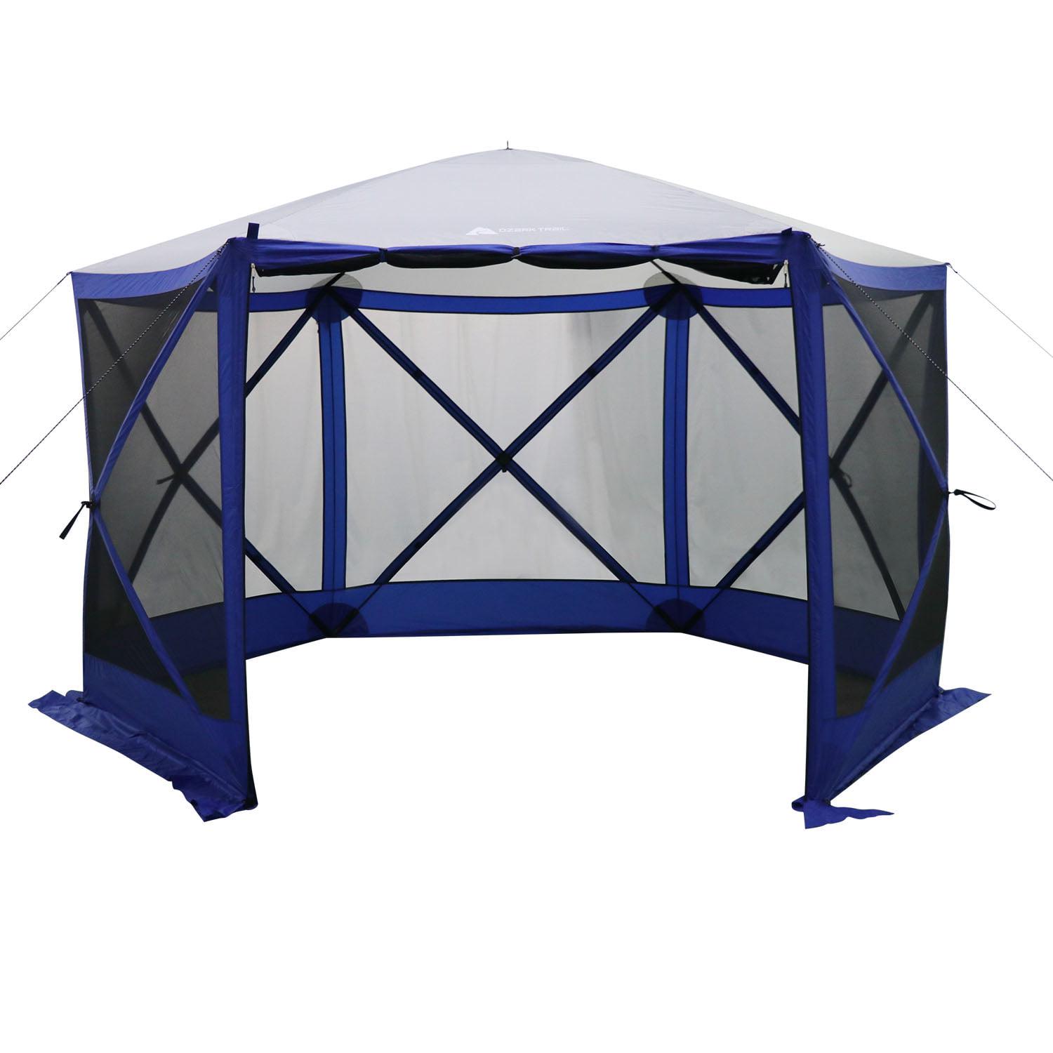 Ozark Trail 6 Hub Outdoor Camping 11x10and#8242; Screen House， One Room， Blue