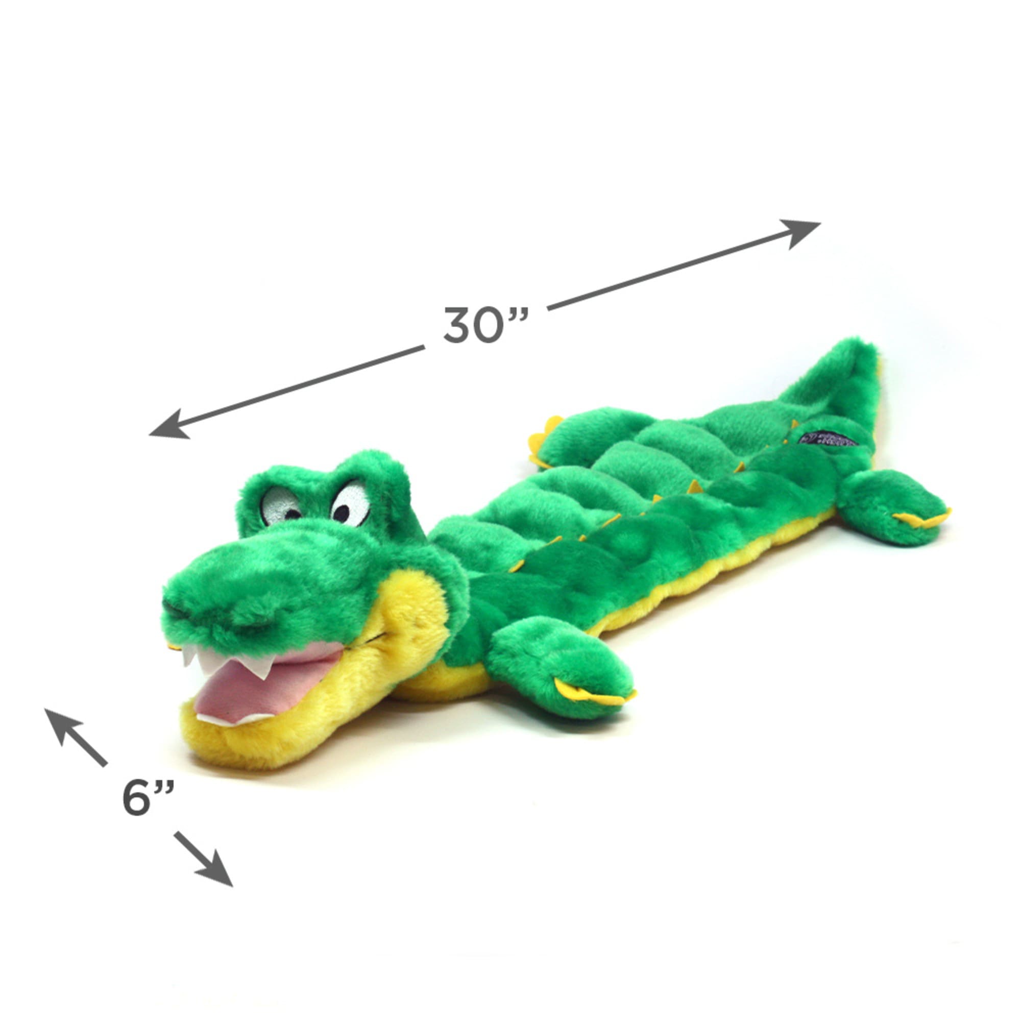 Outward Hound Mega Squeaks Gator Plush Dog Toy， Large