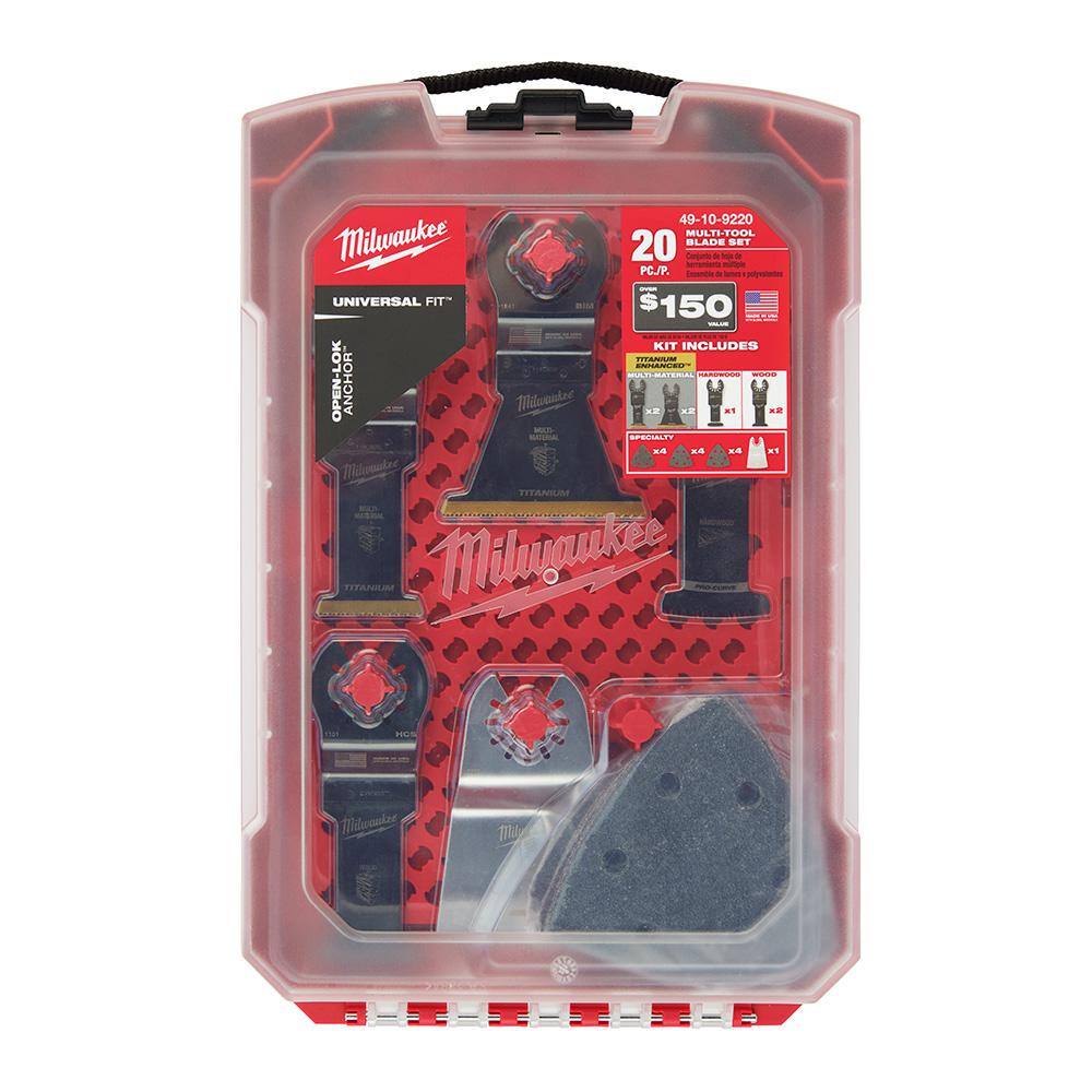 MW Oscillating Multi-Tool Blade Kit with SHOCKWAVE Impact Duty Titanium Drill Bit Set (43-Piece) 49-10-9220-48-89-4631