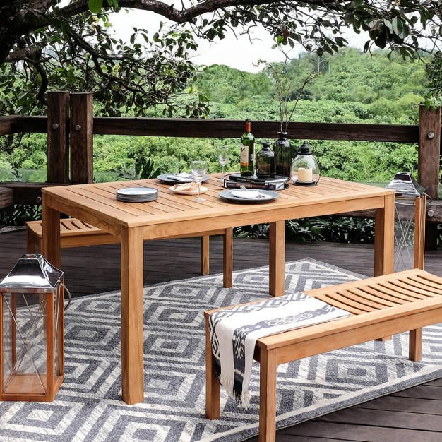 Chester 3pc Outdoor Teak Wood Picnic Set Cambridge Casual