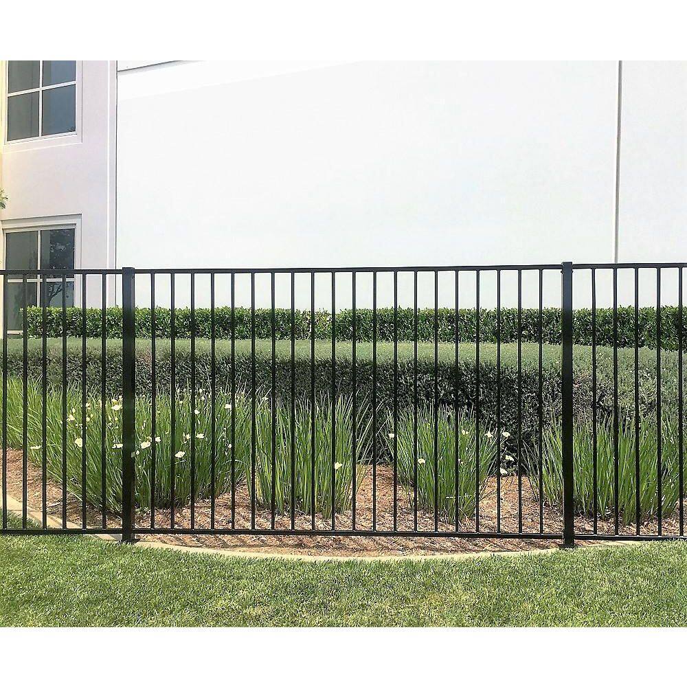 US Door and Fence Pro Series 32 in. H x 8 ft. W Spaced Bar Flat Metal Fence Panel F2GHDS93X32US