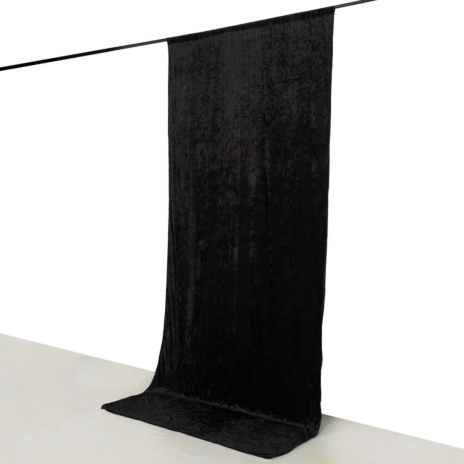 Black Premium Smooth Velvet Backdrop Drape Curtain, Privacy Photo Booth Event Divider Panel with Rod Pocket - 5ftx12ft